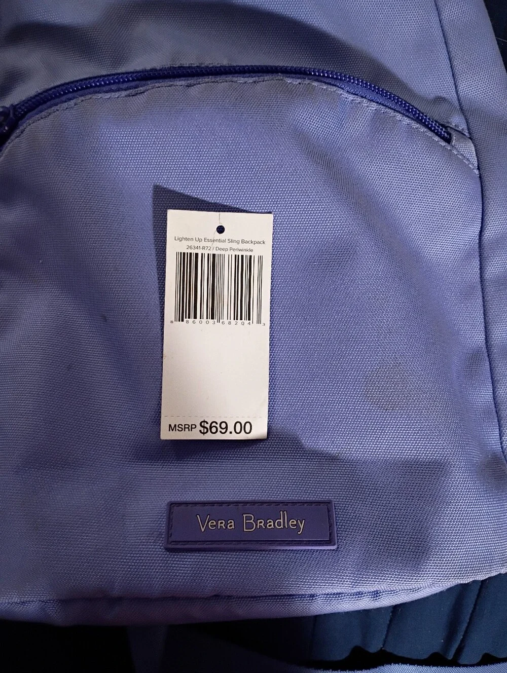 Vera Bradley Periwinkle Sling Backpack